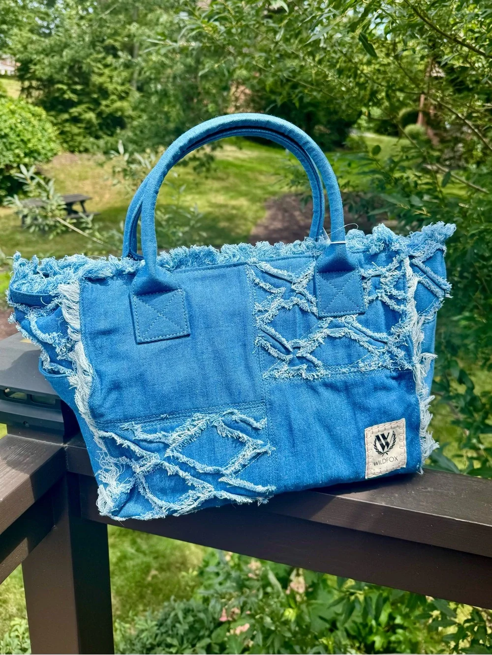 Wildfox Frayed Denim Tote Bag - Blue